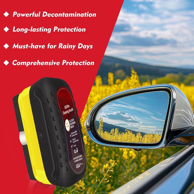 Eiruseed Automotive Oil Film Cleaning Brush with Reusable Foam Sprayer, Upgraded Antifog Glass Cleaning Board, Glass Oil Film Remover for Car Windows & Windshields, Versatile Car Glass Cleaner Brush (Black) - Image 4